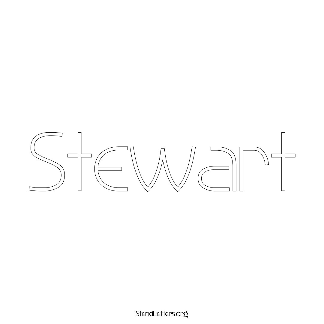 Stewart name stencil in Simple Elegant Lettering