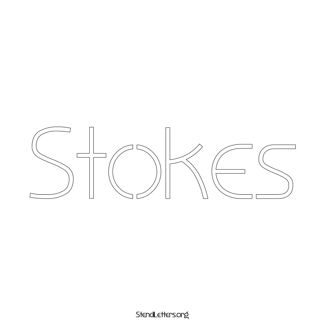 Stokes name stencil in Simple Elegant Lettering