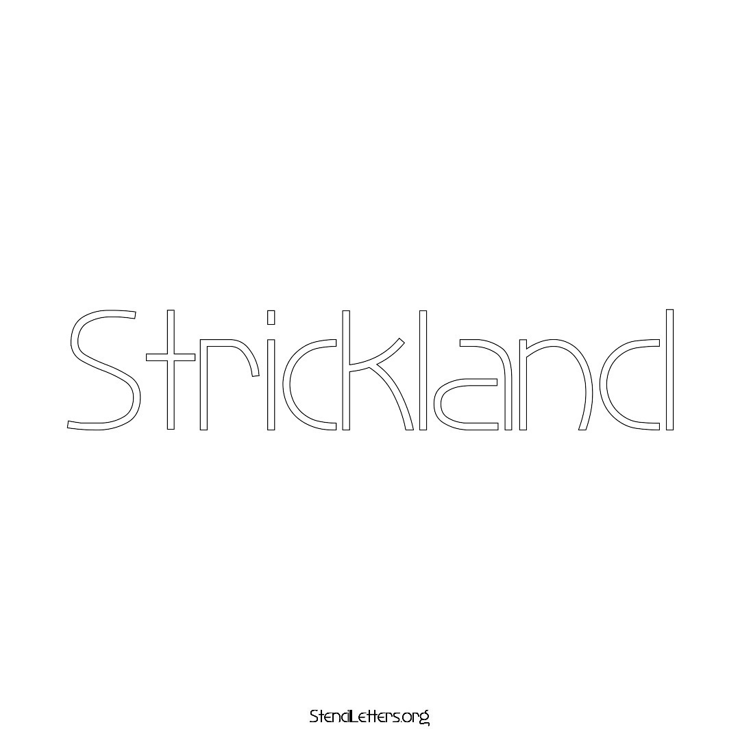 Strickland name stencil in Simple Elegant Lettering