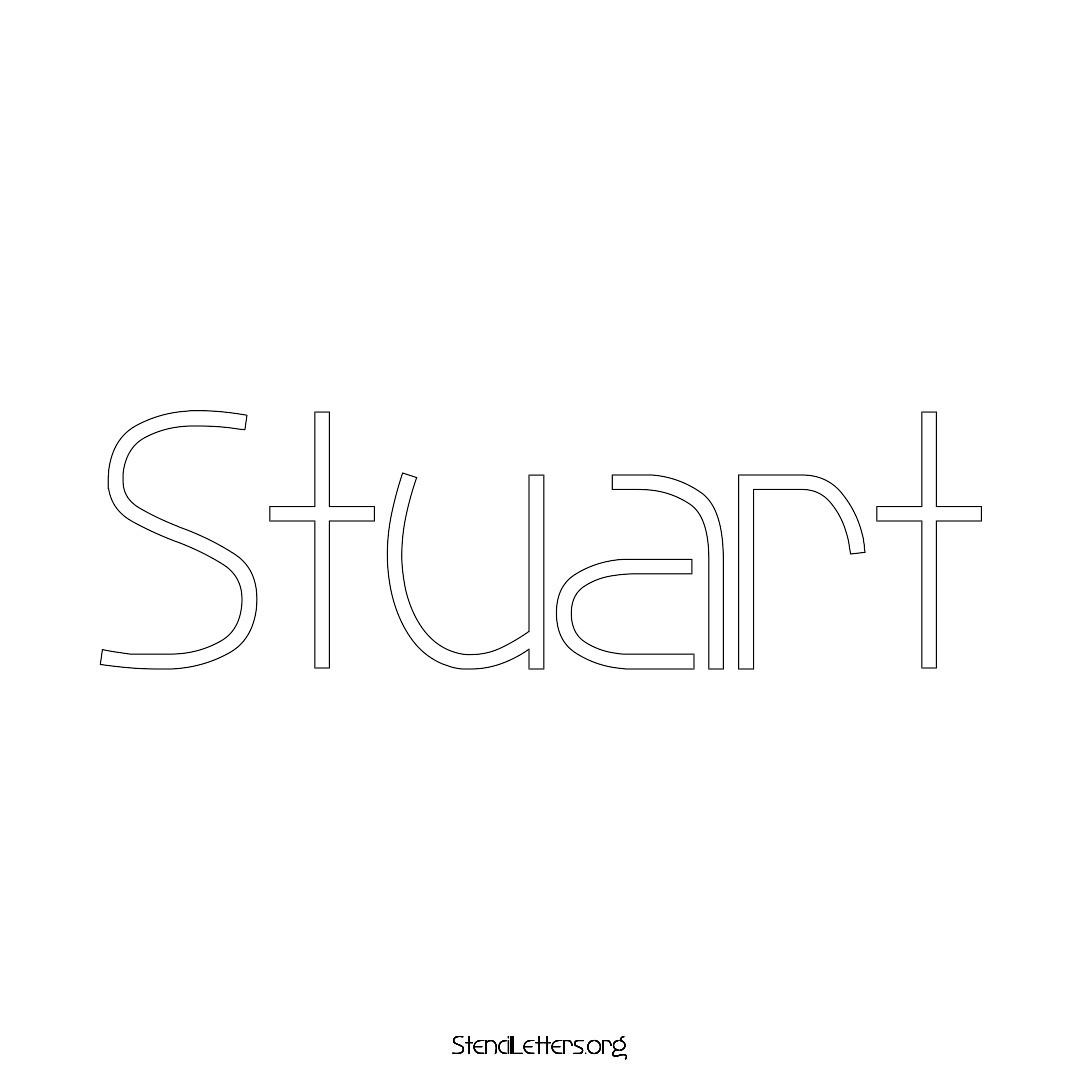 Stuart name stencil in Simple Elegant Lettering