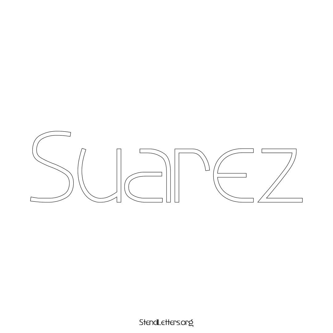 Suarez name stencil in Simple Elegant Lettering