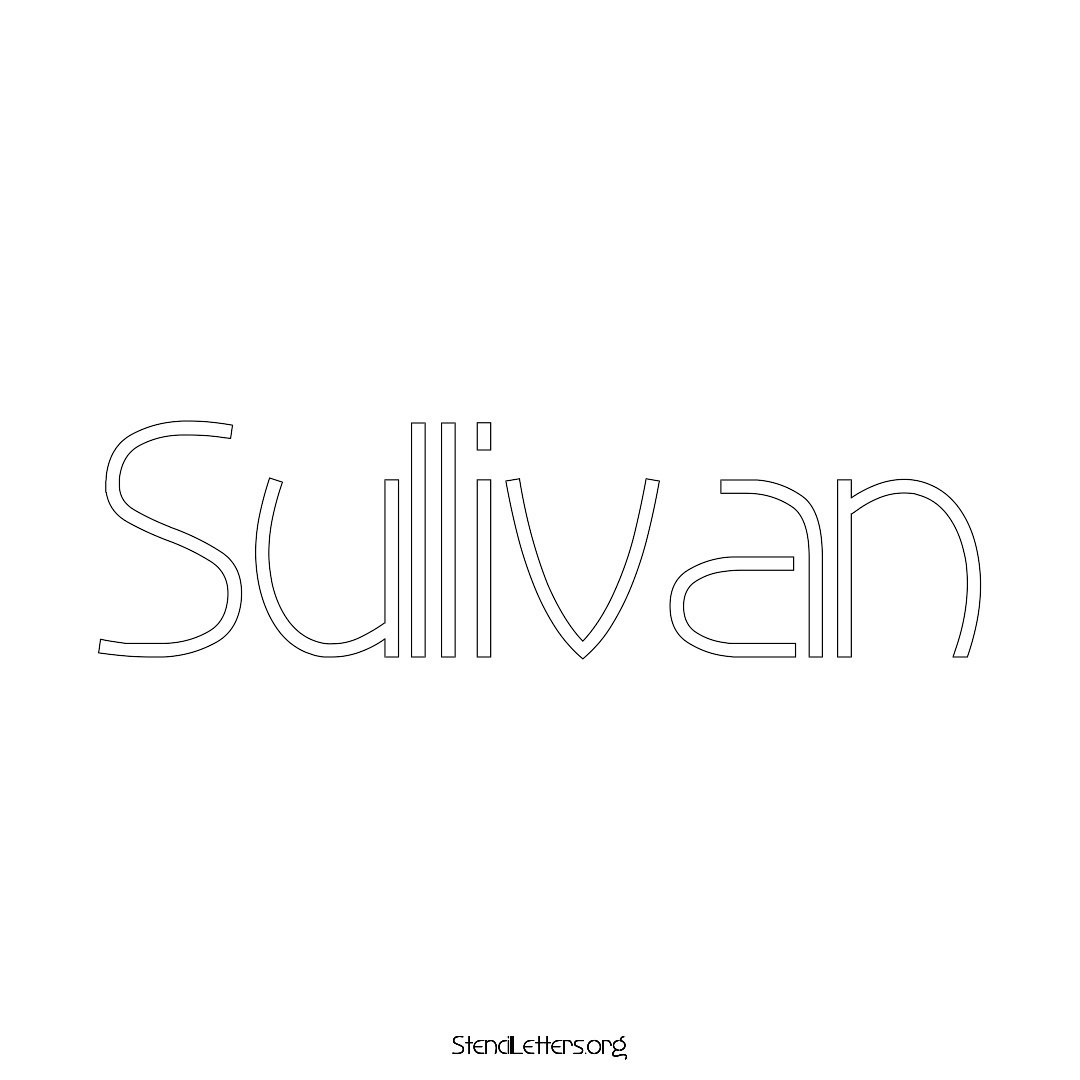 Sullivan name stencil in Simple Elegant Lettering