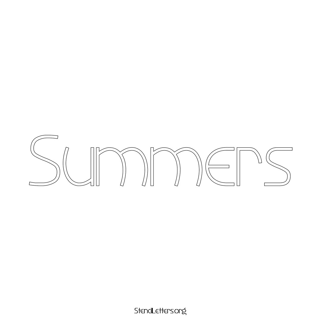 Summers name stencil in Simple Elegant Lettering