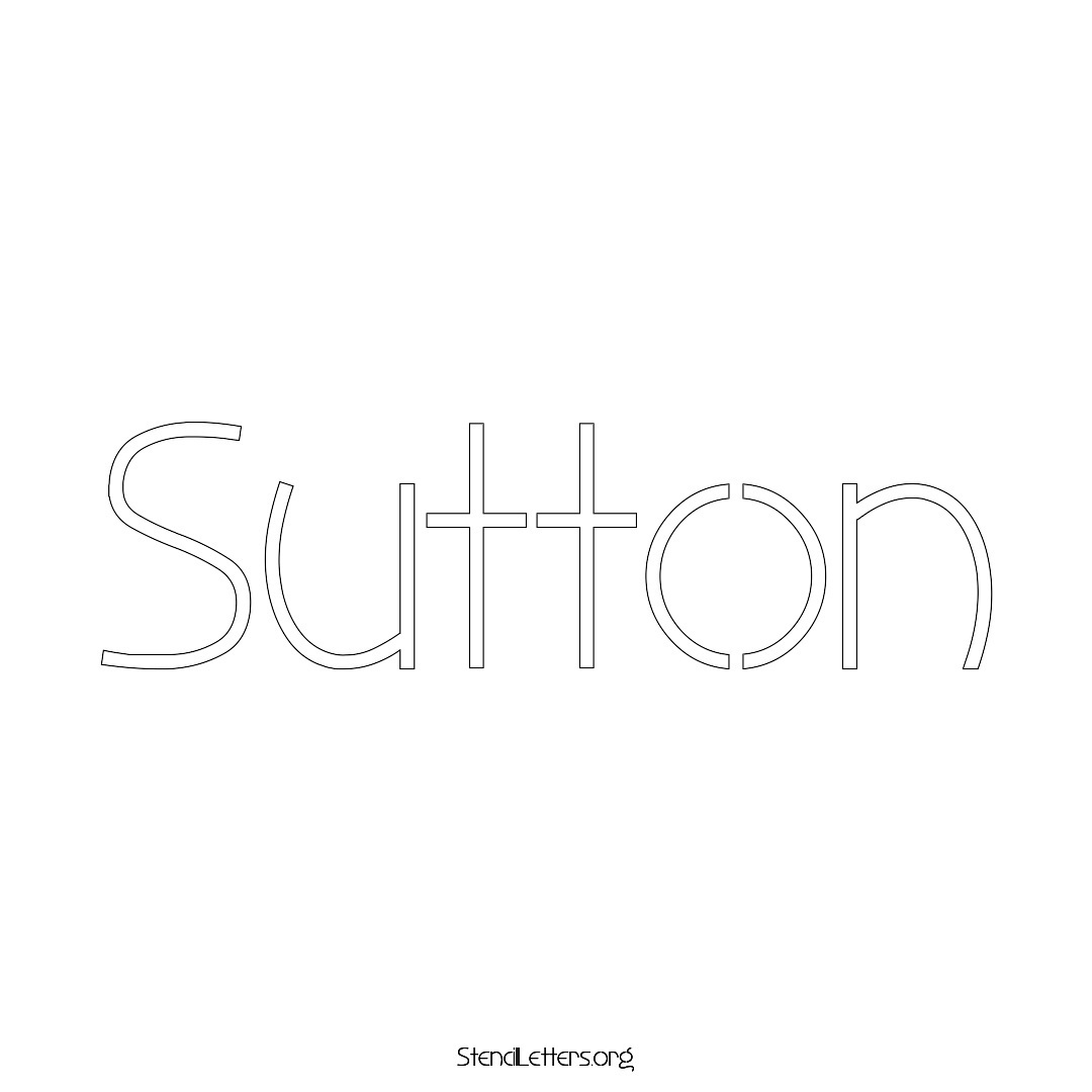 Sutton name stencil in Simple Elegant Lettering