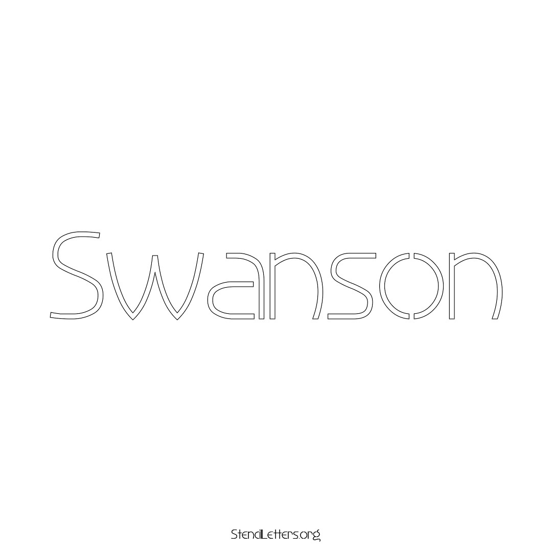 Swanson name stencil in Simple Elegant Lettering