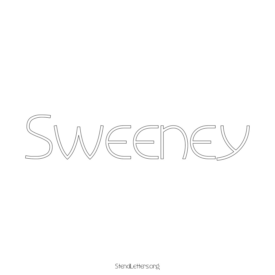 Sweeney name stencil in Simple Elegant Lettering