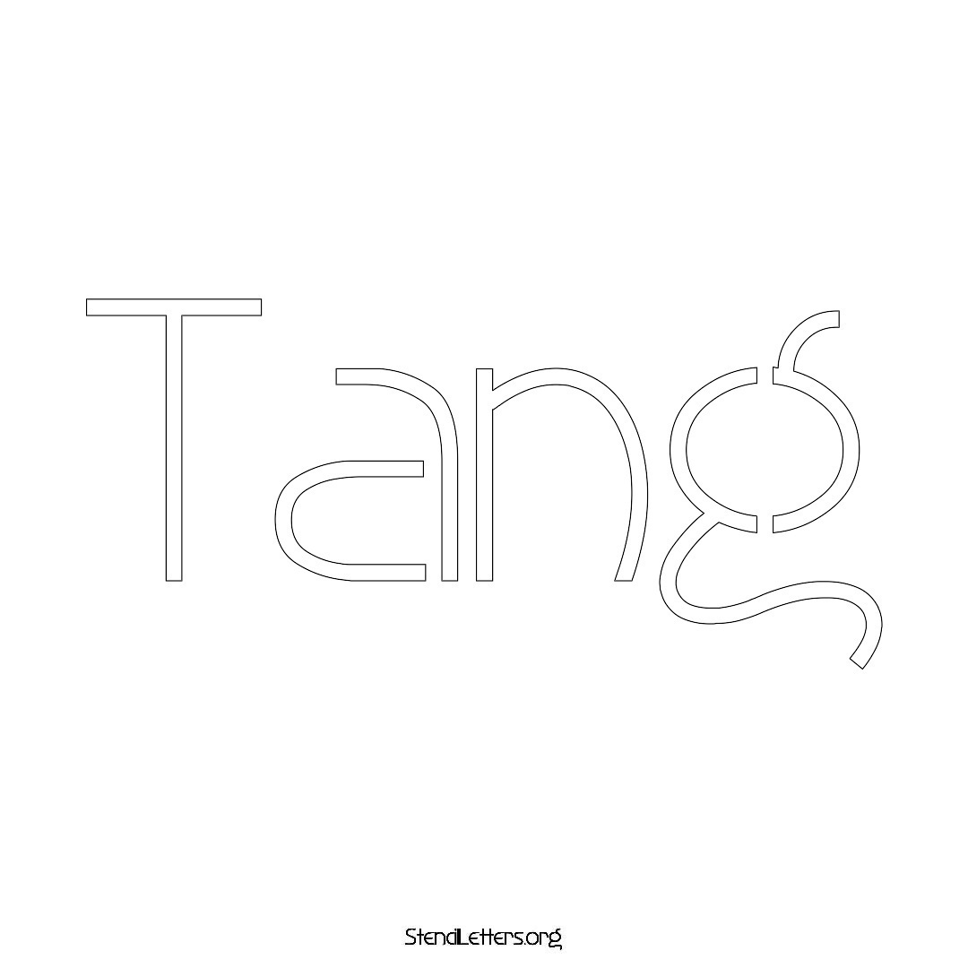 Tang name stencil in Simple Elegant Lettering