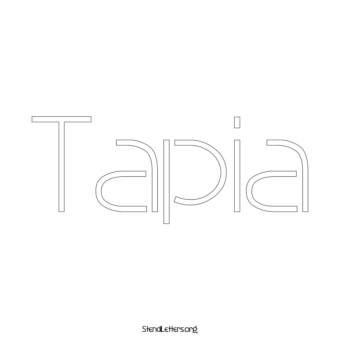 Tapia name stencil in Simple Elegant Lettering