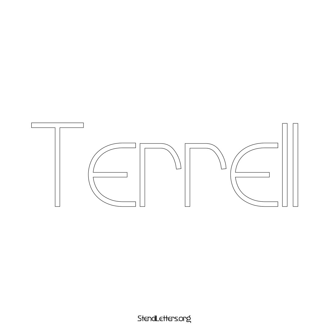 Terrell name stencil in Simple Elegant Lettering