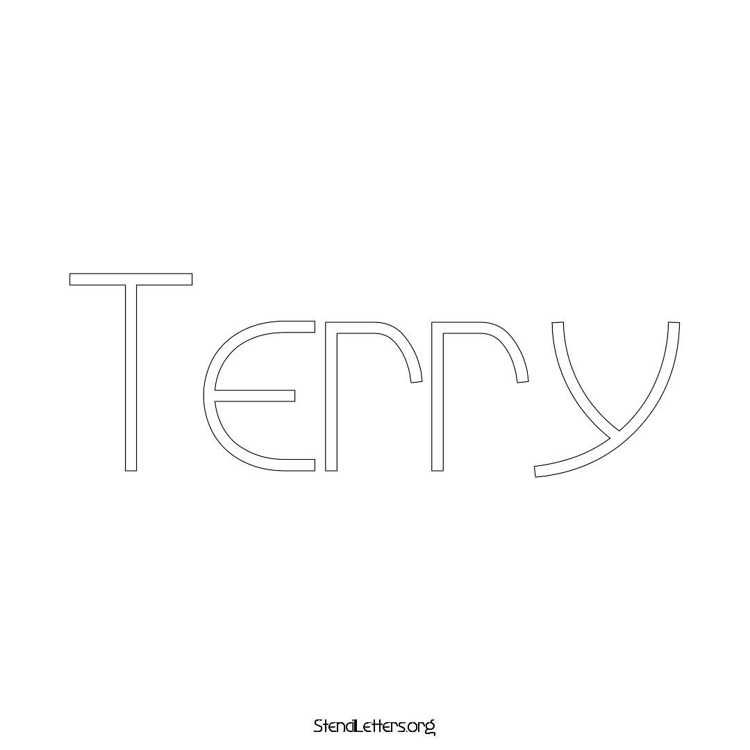 Terry name stencil in Simple Elegant Lettering