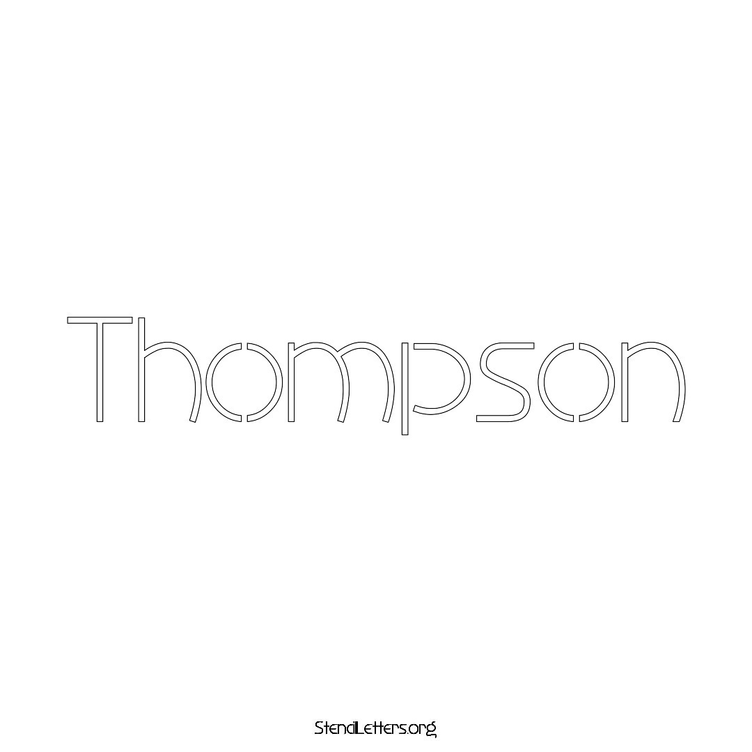 Thompson name stencil in Simple Elegant Lettering