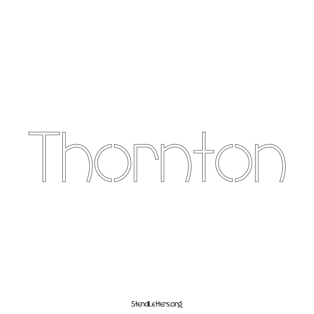 Thornton name stencil in Simple Elegant Lettering