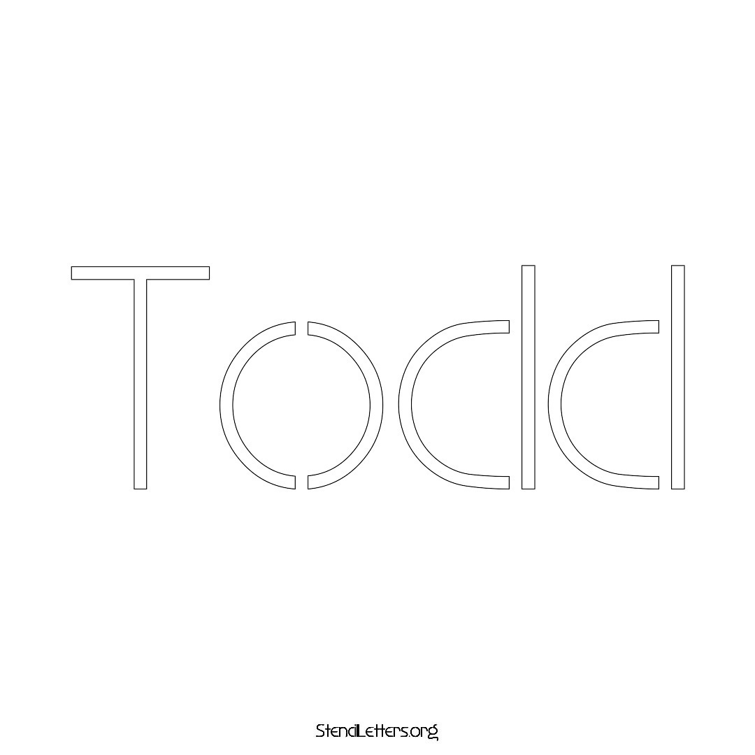 Todd name stencil in Simple Elegant Lettering