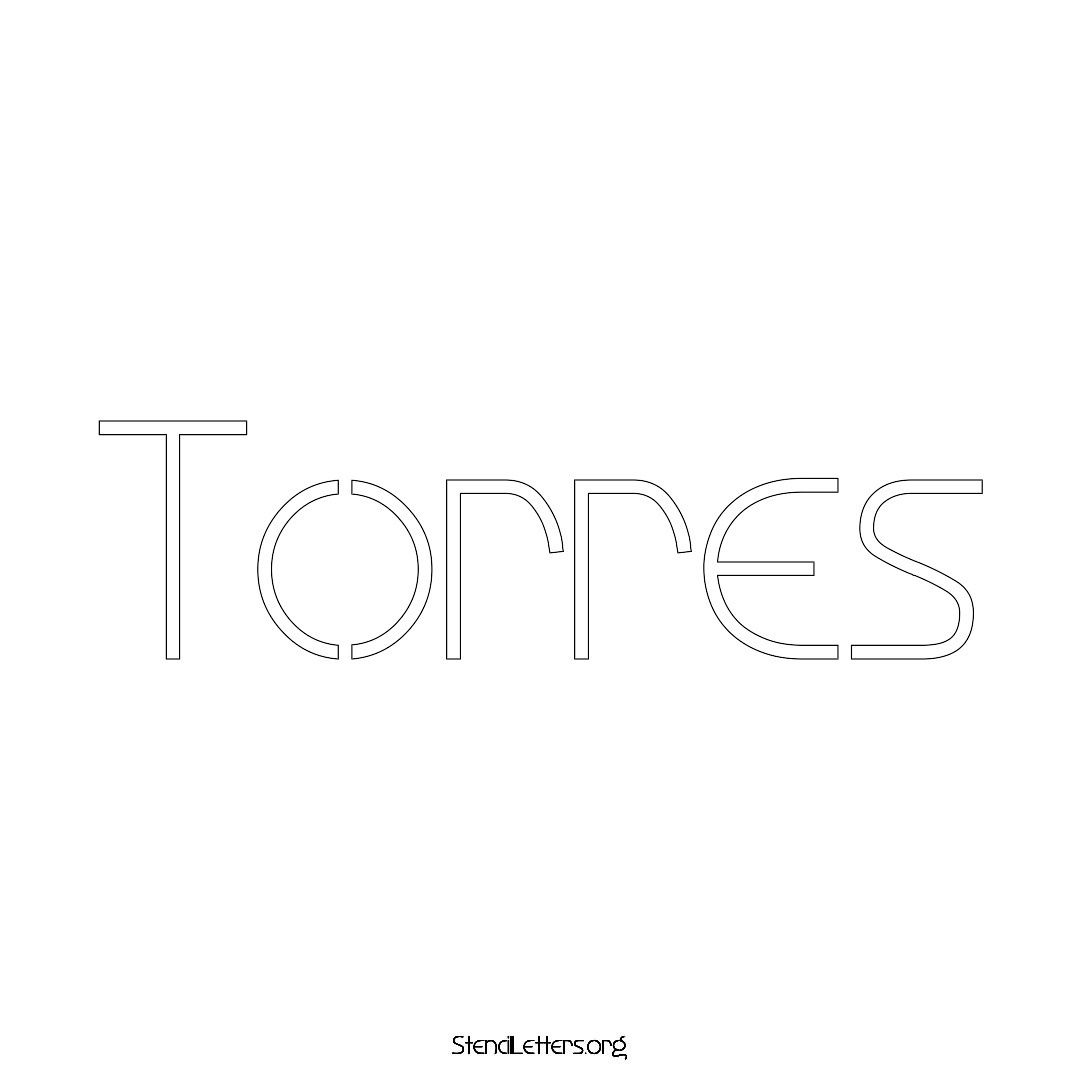 Torres name stencil in Simple Elegant Lettering