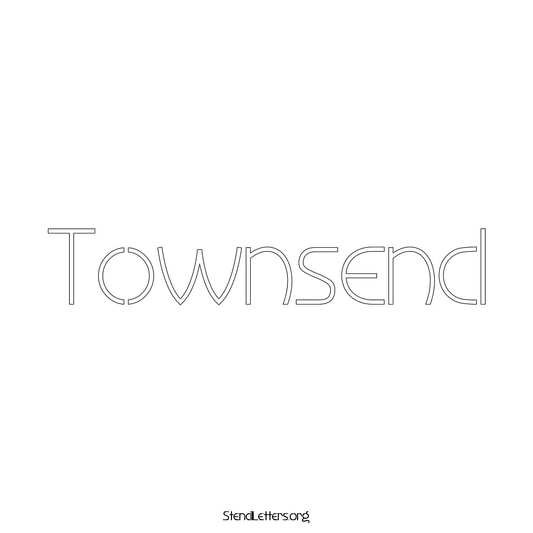 Townsend name stencil in Simple Elegant Lettering