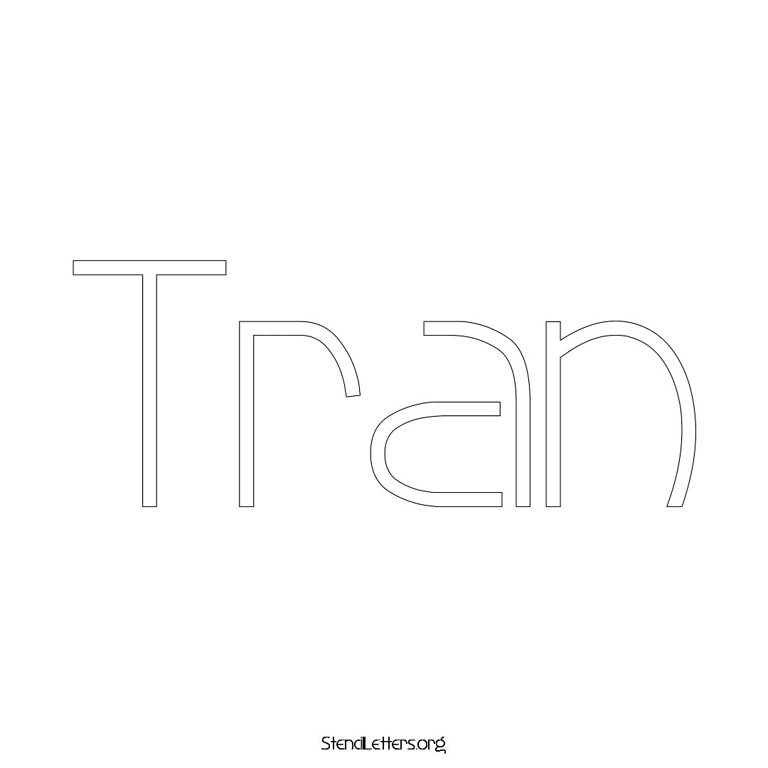 Tran name stencil in Simple Elegant Lettering