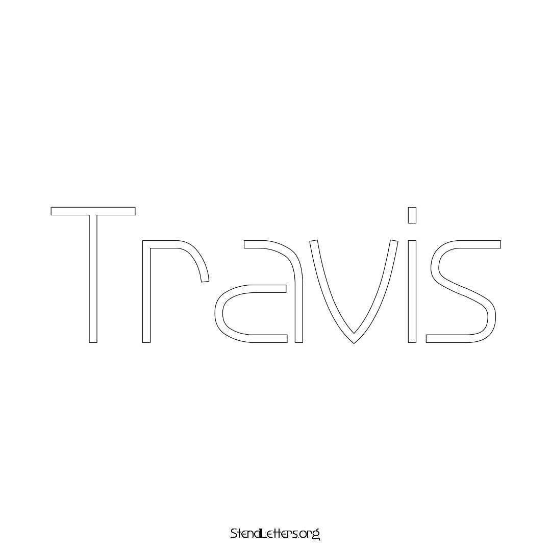 Travis name stencil in Simple Elegant Lettering