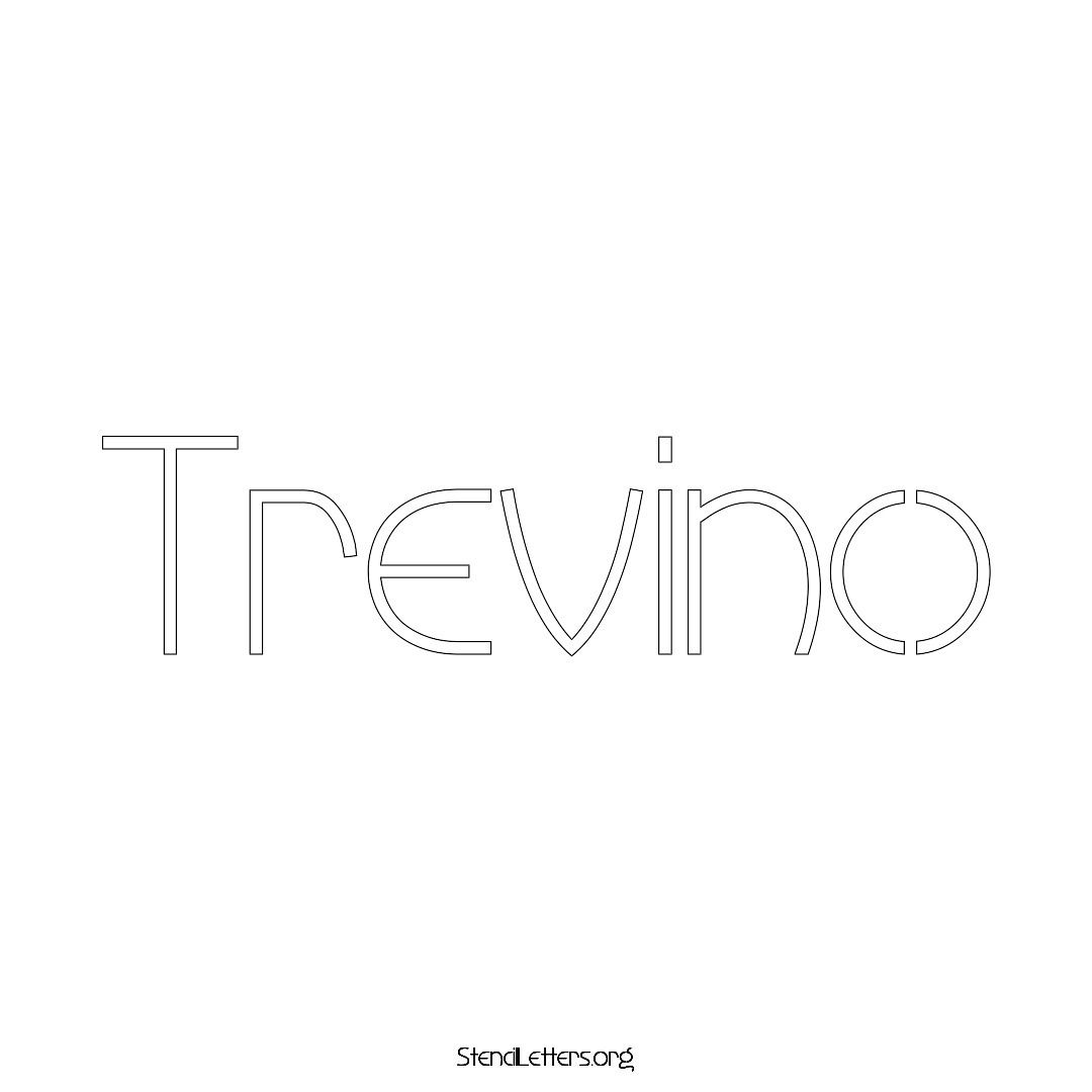 Trevino name stencil in Simple Elegant Lettering