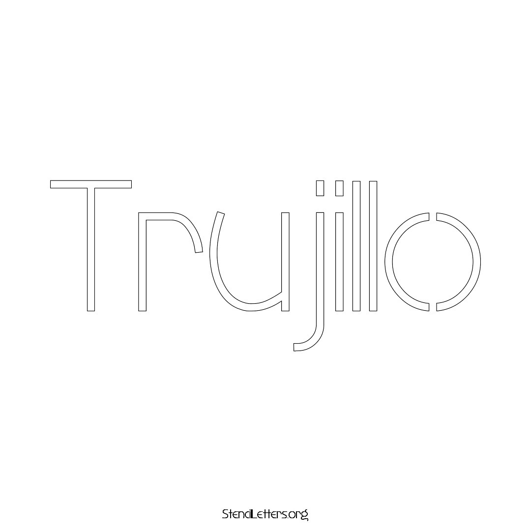 Trujillo name stencil in Simple Elegant Lettering