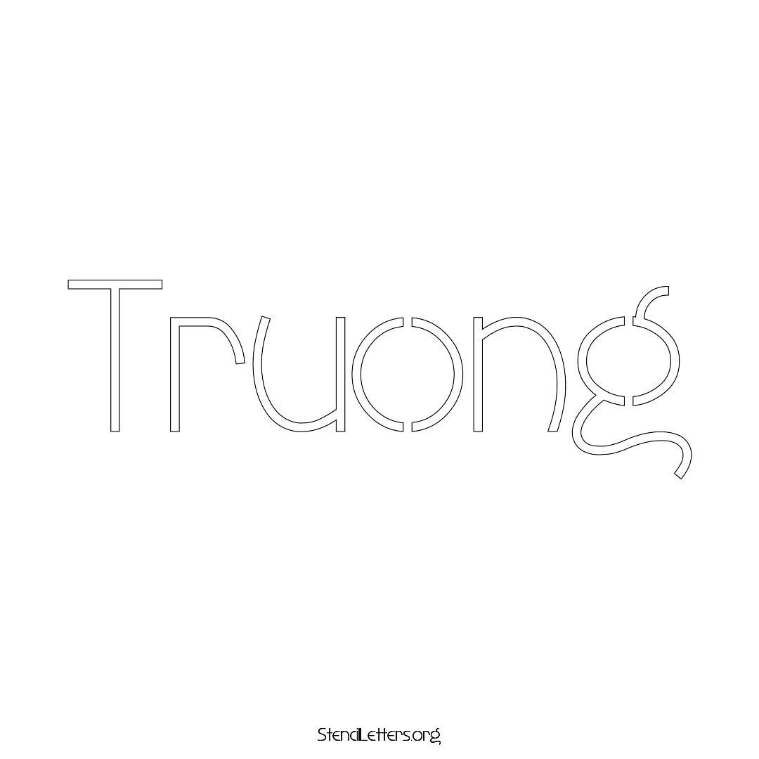 Truong name stencil in Simple Elegant Lettering