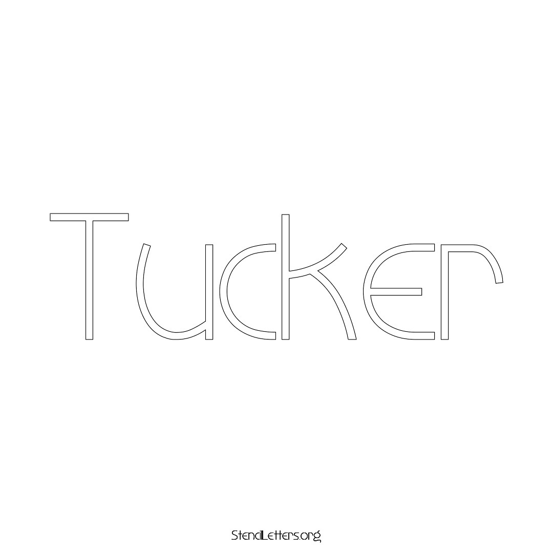 Tucker name stencil in Simple Elegant Lettering