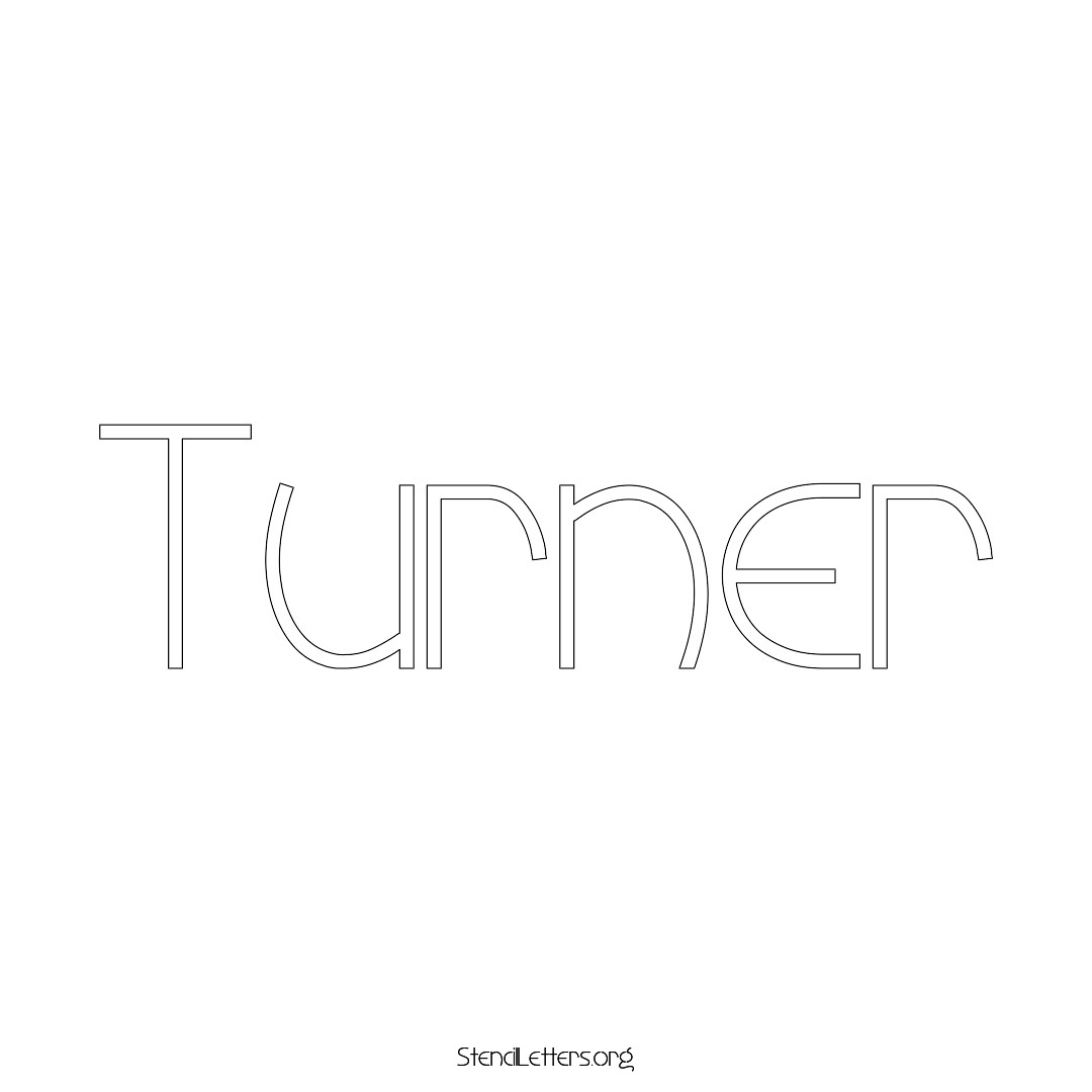 Turner name stencil in Simple Elegant Lettering