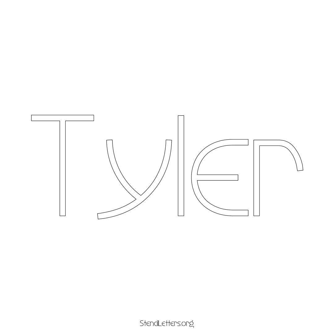 Tyler name stencil in Simple Elegant Lettering