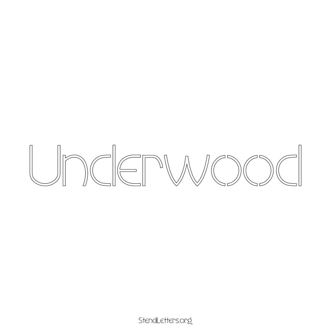 Underwood name stencil in Simple Elegant Lettering