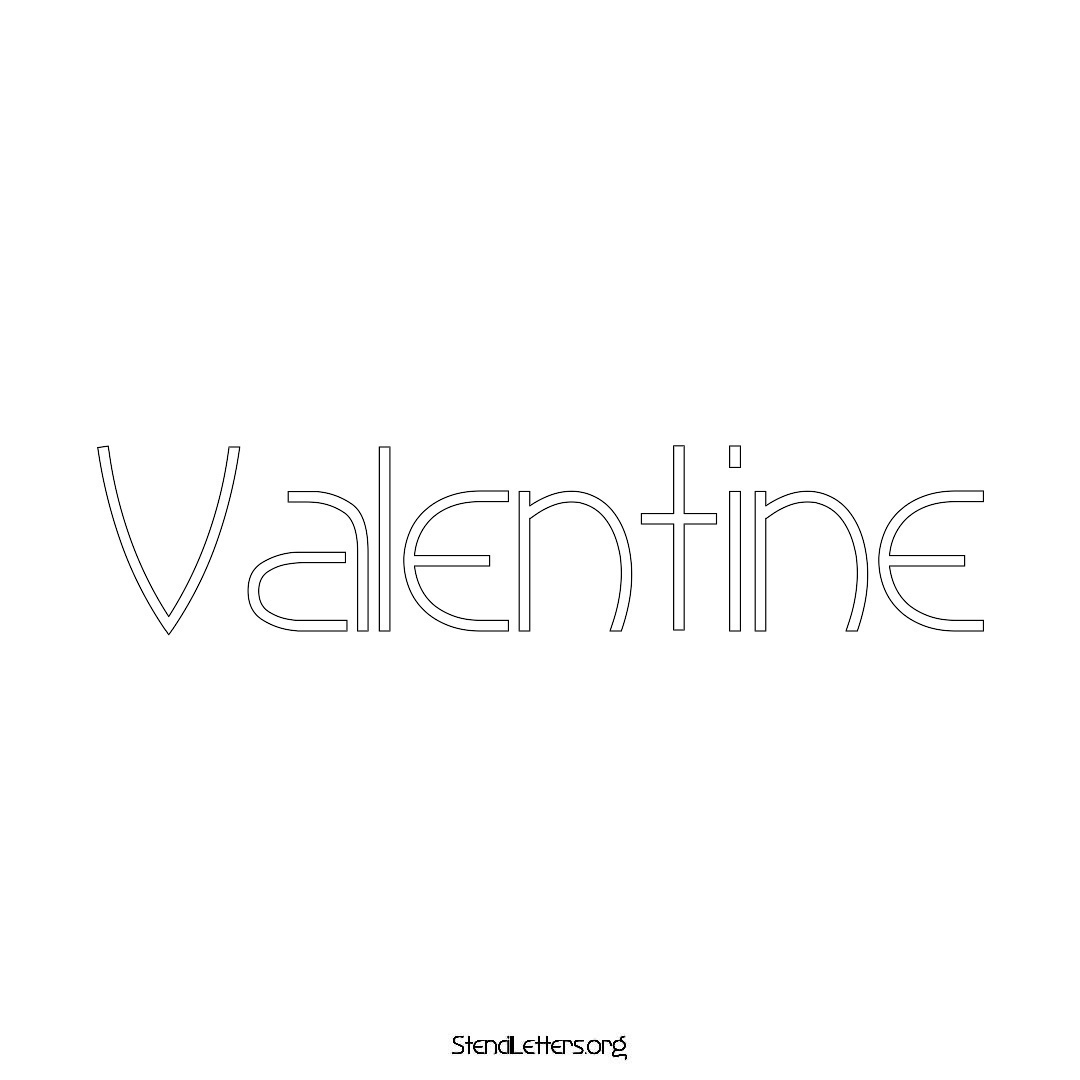 Valentine name stencil in Simple Elegant Lettering