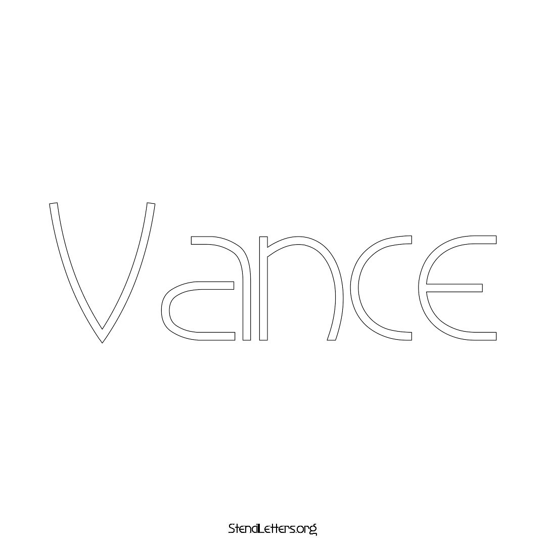 Vance name stencil in Simple Elegant Lettering