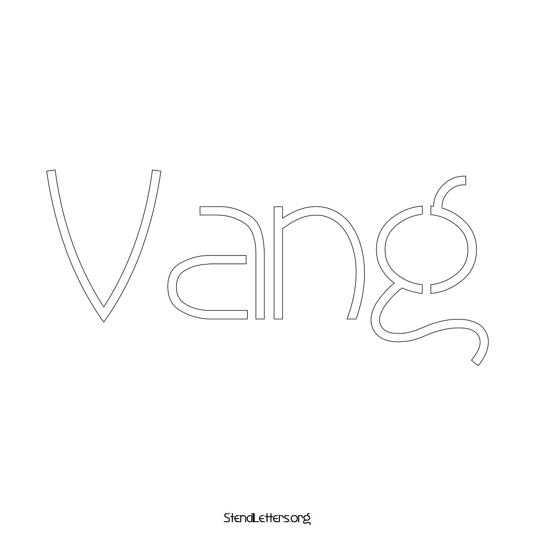 Vang name stencil in Simple Elegant Lettering