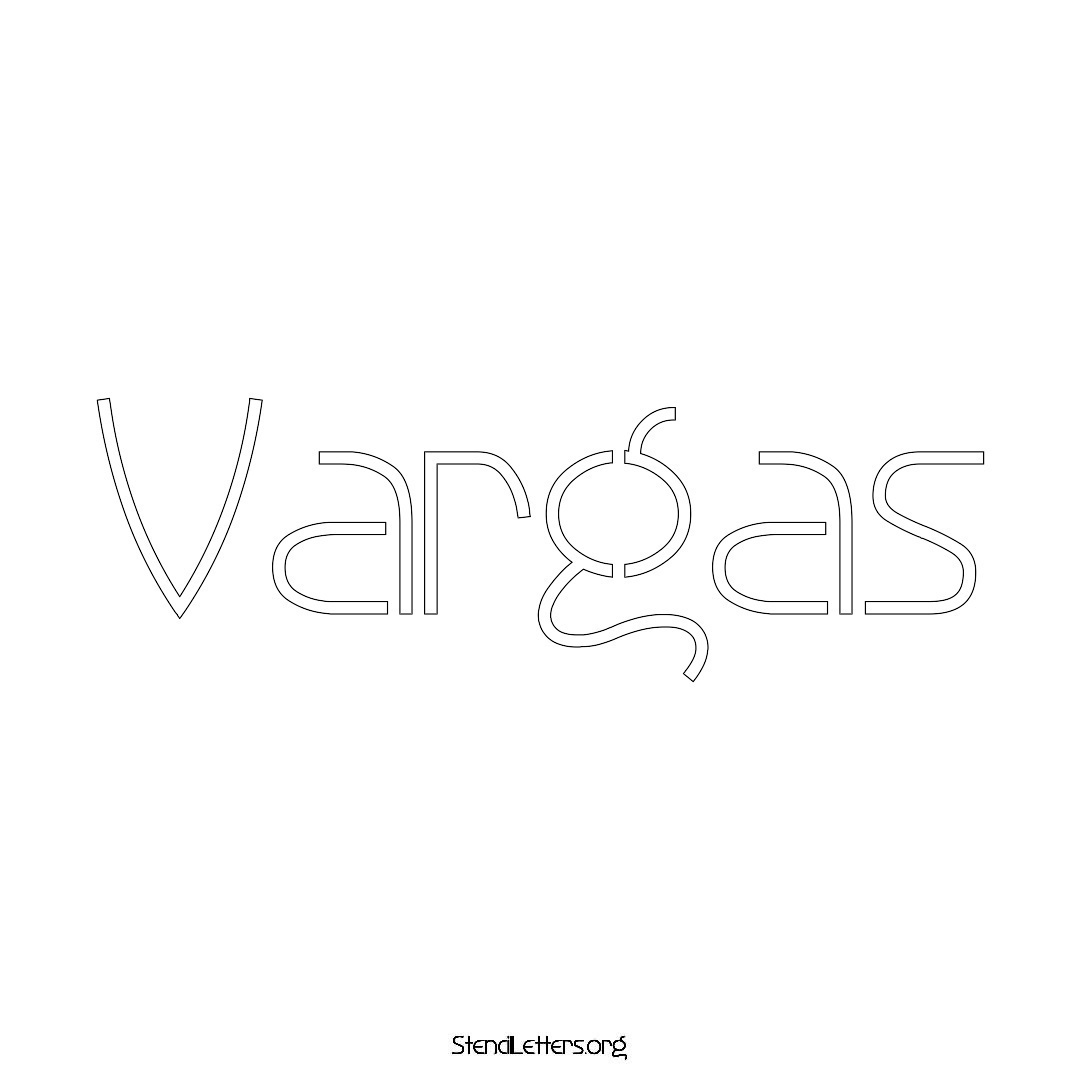 Vargas name stencil in Simple Elegant Lettering