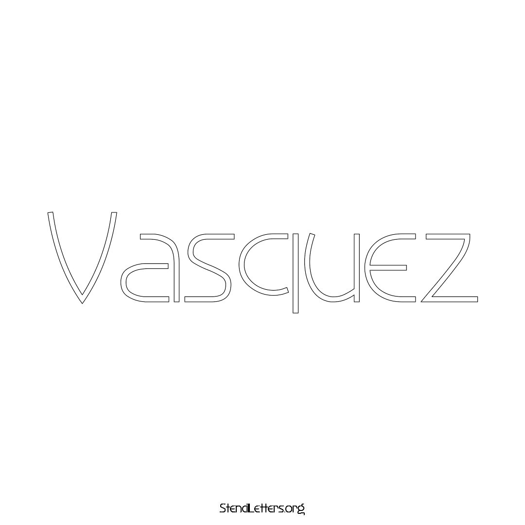 Vasquez name stencil in Simple Elegant Lettering