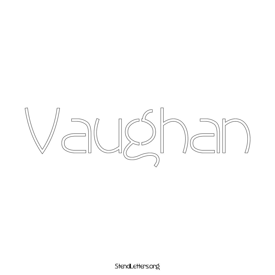 Vaughan name stencil in Simple Elegant Lettering