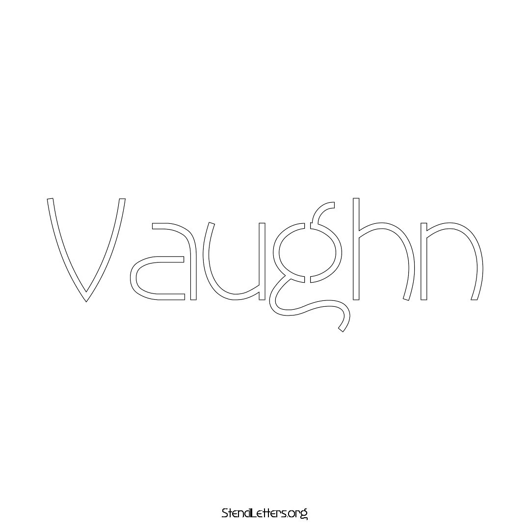 Vaughn name stencil in Simple Elegant Lettering