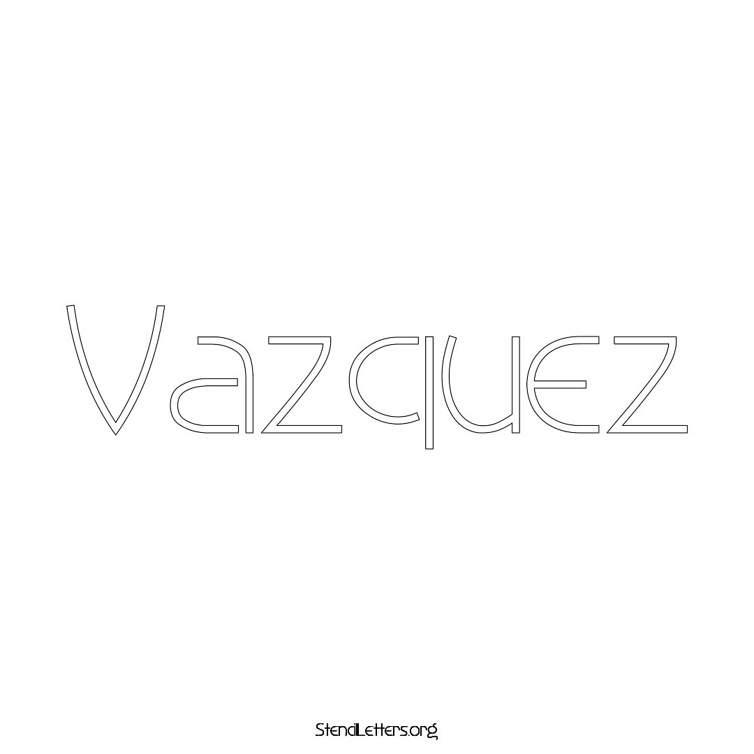 Vazquez name stencil in Simple Elegant Lettering