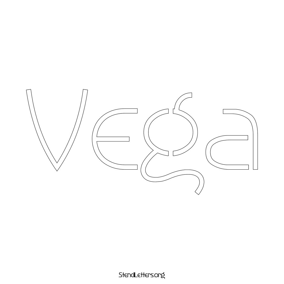 Vega name stencil in Simple Elegant Lettering