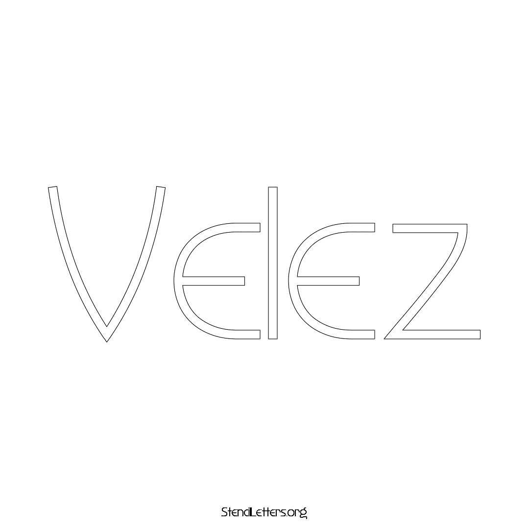 Velez name stencil in Simple Elegant Lettering