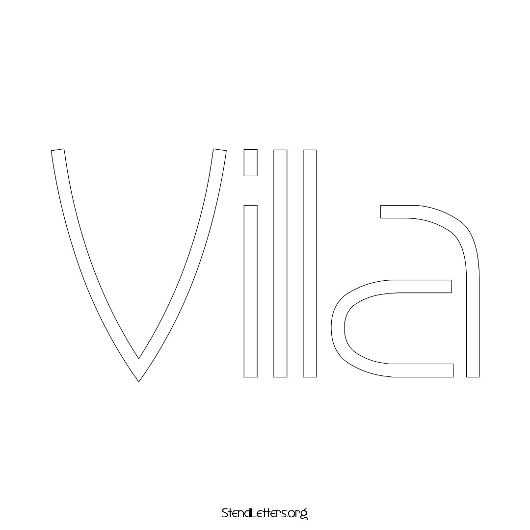 Villa name stencil in Simple Elegant Lettering