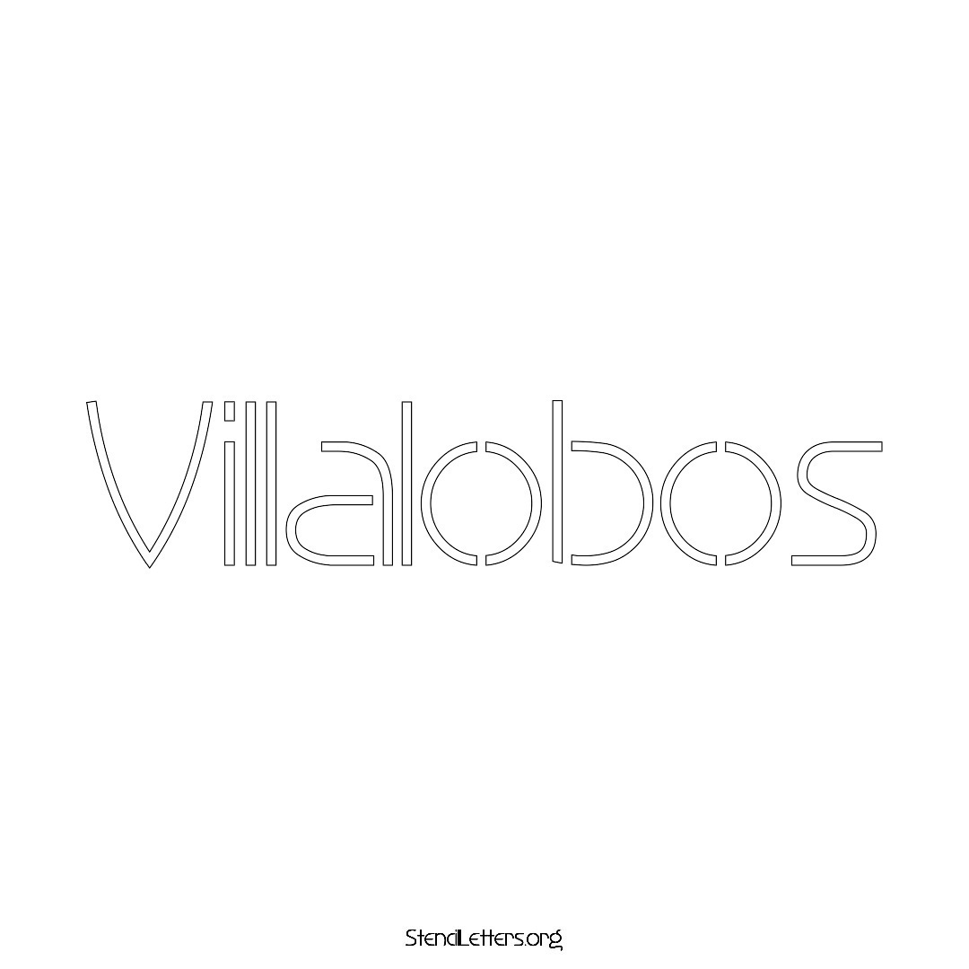 Villalobos name stencil in Simple Elegant Lettering