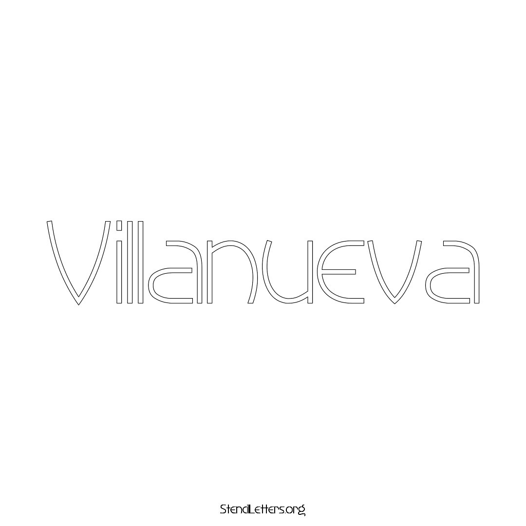 Villanueva name stencil in Simple Elegant Lettering