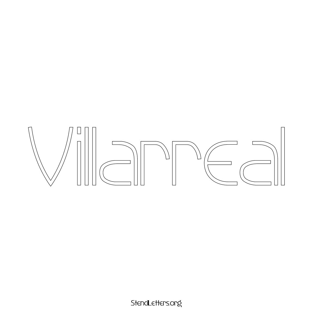 Villarreal name stencil in Simple Elegant Lettering