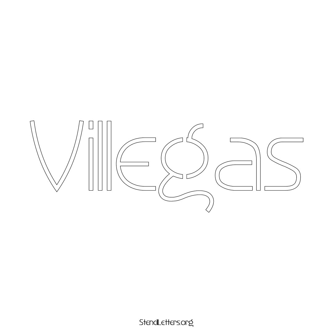 Villegas name stencil in Simple Elegant Lettering