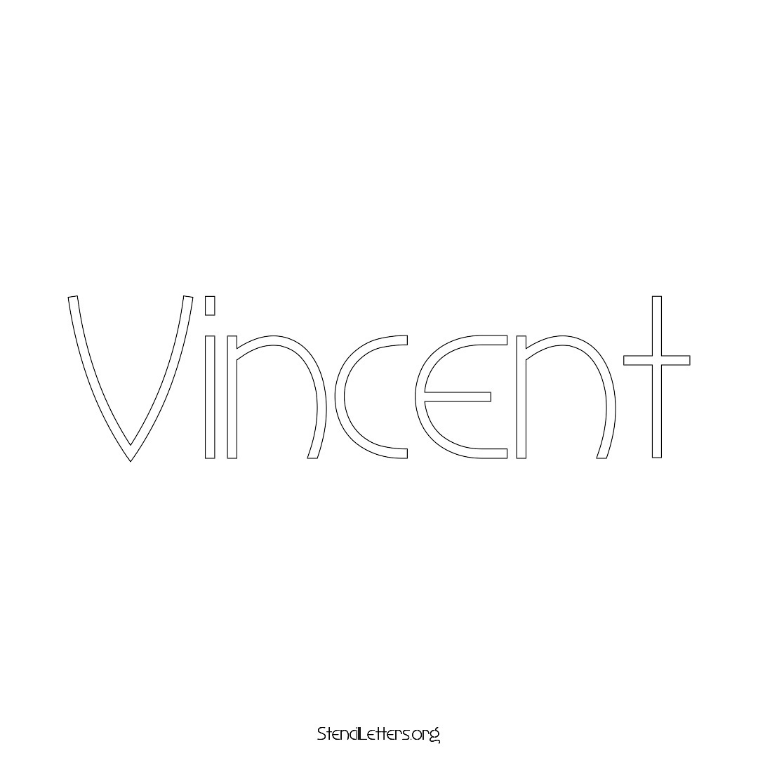 Vincent name stencil in Simple Elegant Lettering