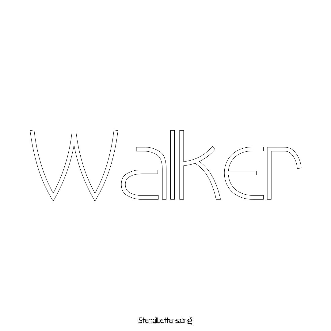 Walker name stencil in Simple Elegant Lettering