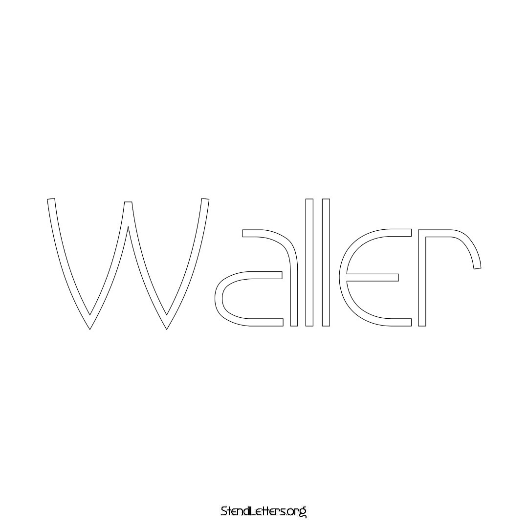 Waller name stencil in Simple Elegant Lettering