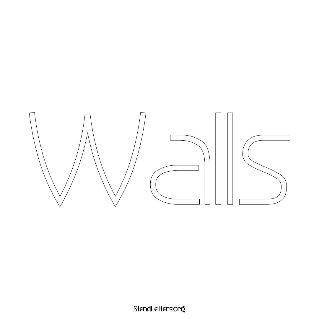 Walls name stencil in Simple Elegant Lettering