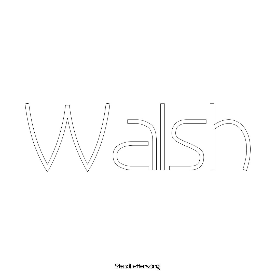 Walsh name stencil in Simple Elegant Lettering
