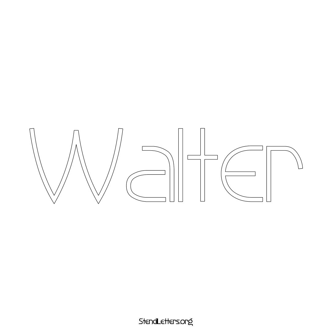 Walter name stencil in Simple Elegant Lettering
