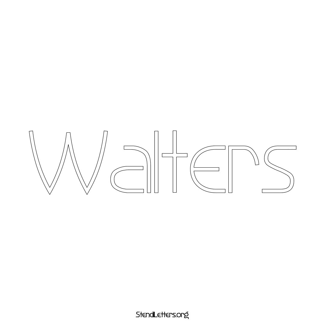 Walters name stencil in Simple Elegant Lettering